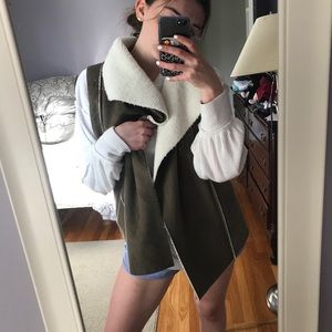 Suede Vest with Fur Lining (Faux)